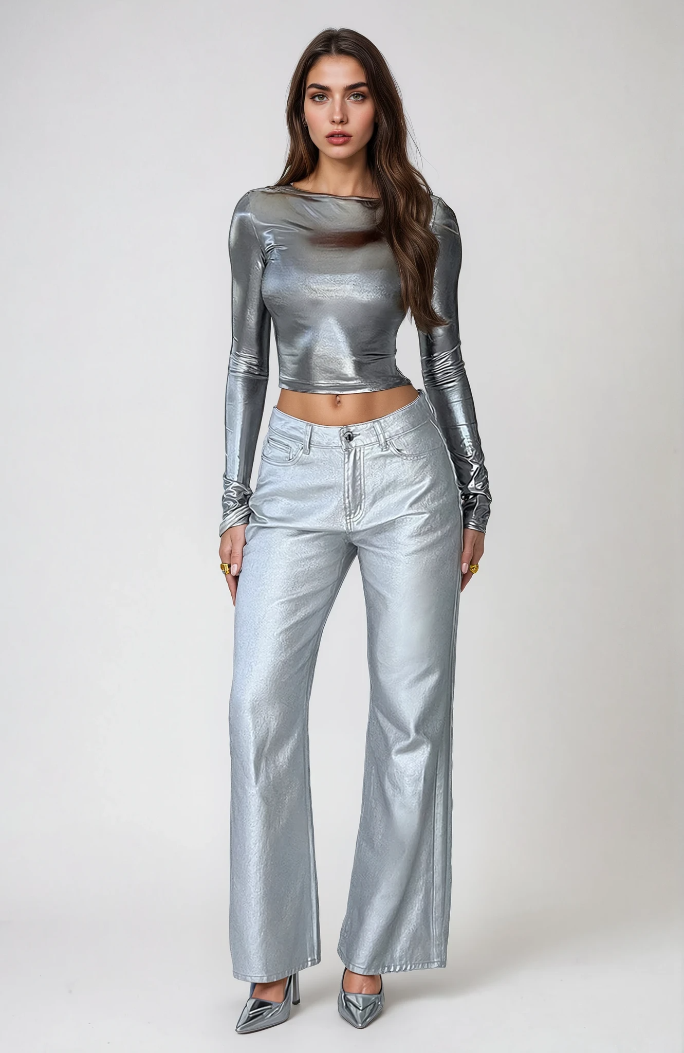 Lara- Silver Pant