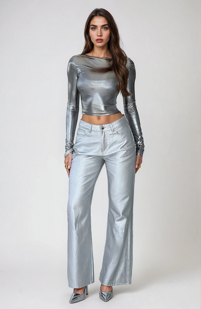 Lara- Silver Pant
